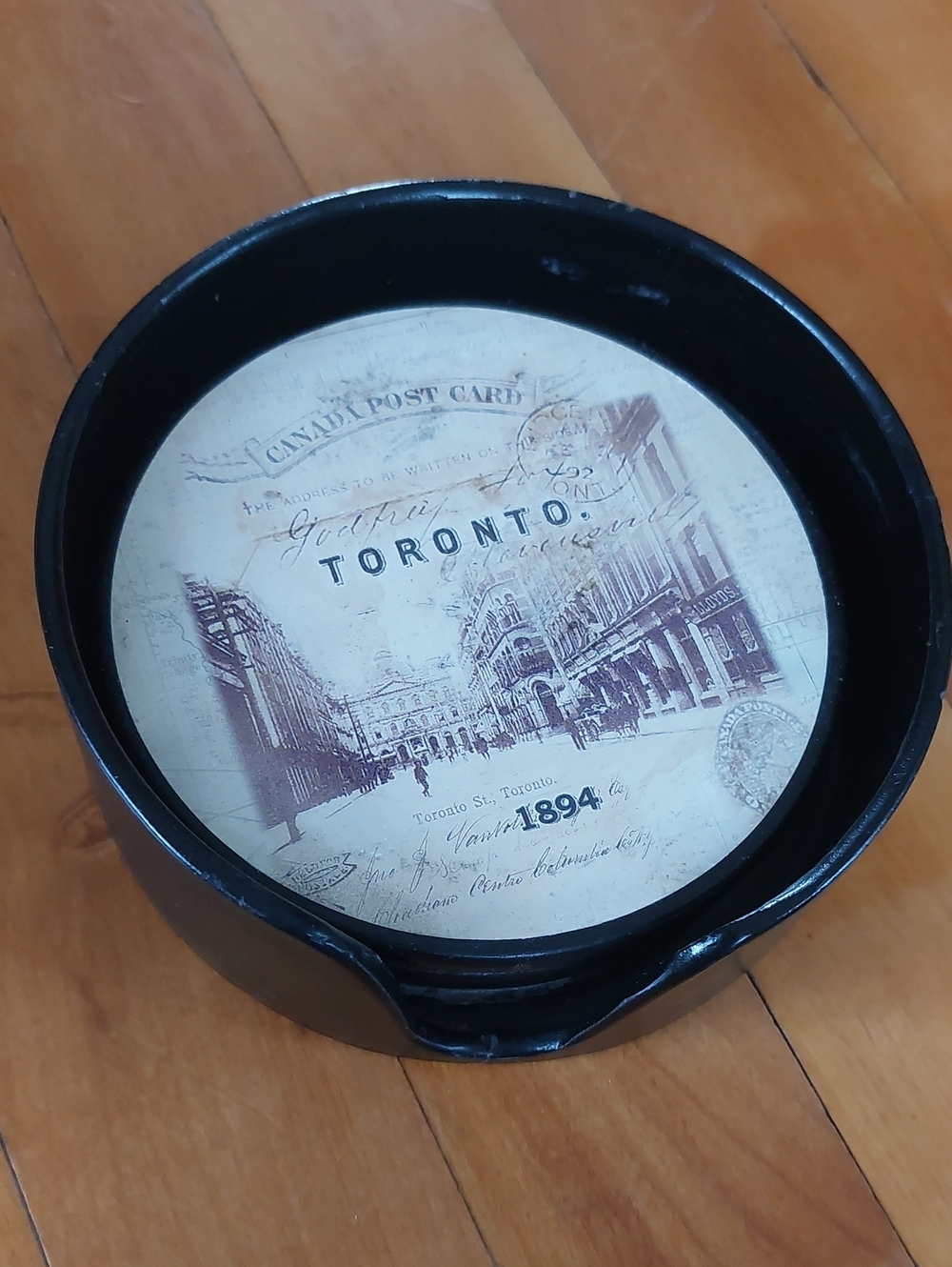 Vintage Canada Post Card Toronto Historic Coasters Set of 5 with Holder - Picture 5 of 5